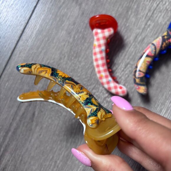 Colourful Printed Pattern Assorted Hair Clips - Picture 2 of 4